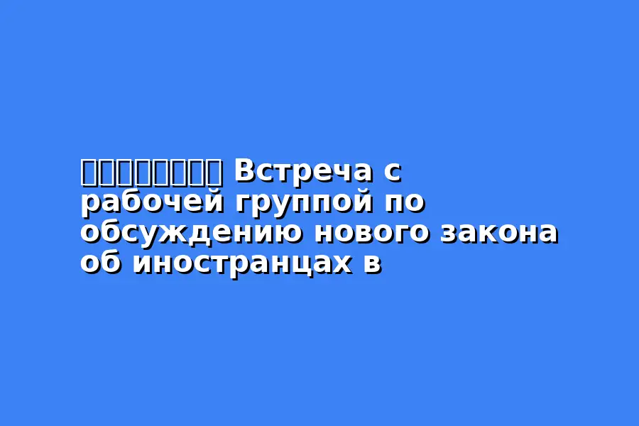 Встреча рабочей группы по обсуждению нового закона об иностранцах