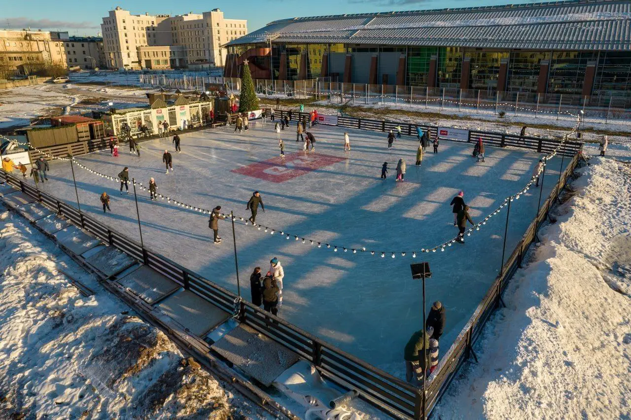 Открытие катка на территории Музея железных дорог России