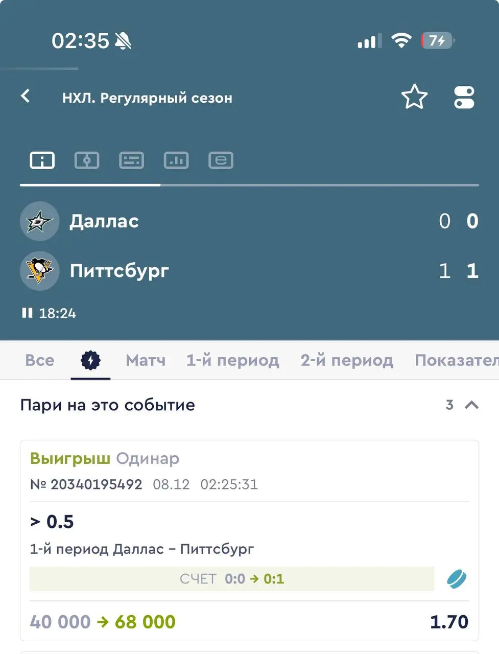 Ставки на матч Даллас - Питтсбург