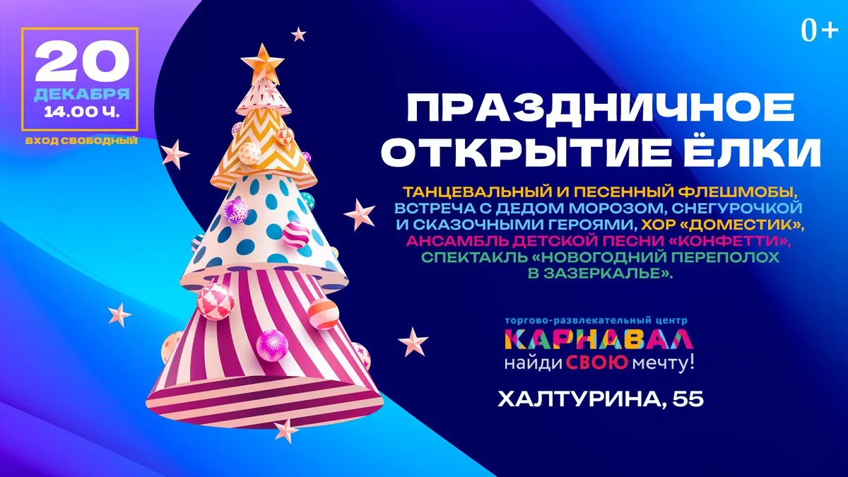 Праздничное открытие ёлки в ТРЦ Карнавал
