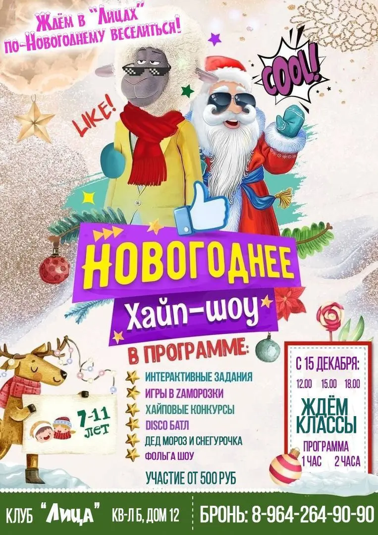 Новогоднее шоу с интерактивными заданиями