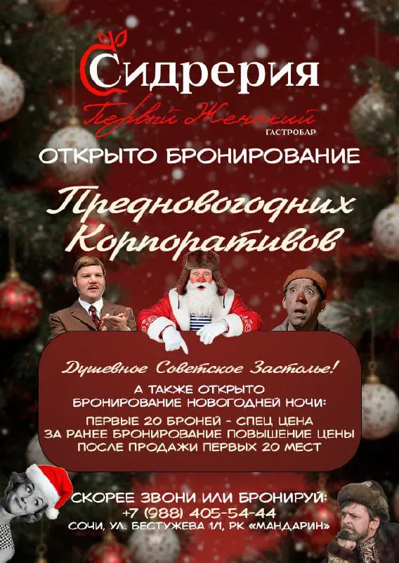 Новогодний корпоратив в Сидрерии