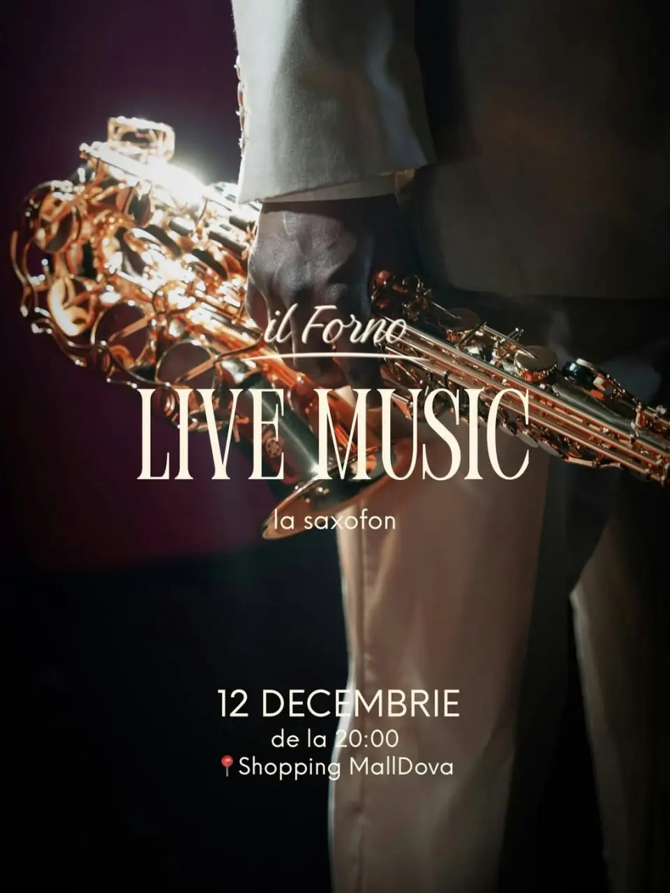 Живая музыка на саксофоне в Il Forno Mall