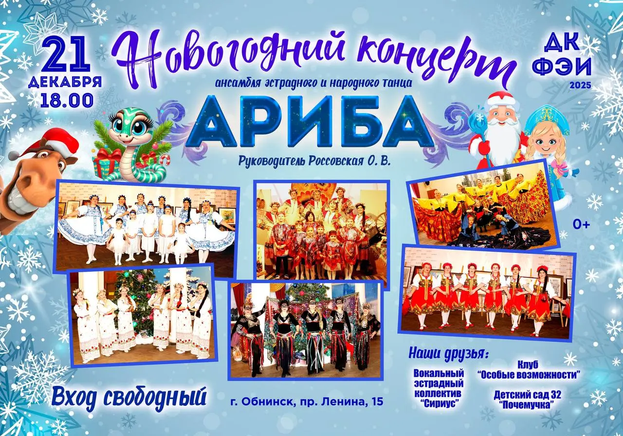 Новогодний концерт ансамбля эстрадного и народного танца Ариба