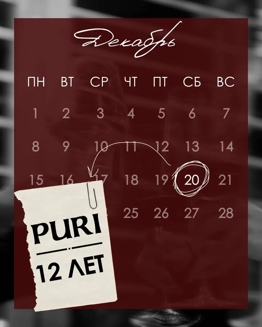 Праздничный вечер по случаю дня рождения PURI