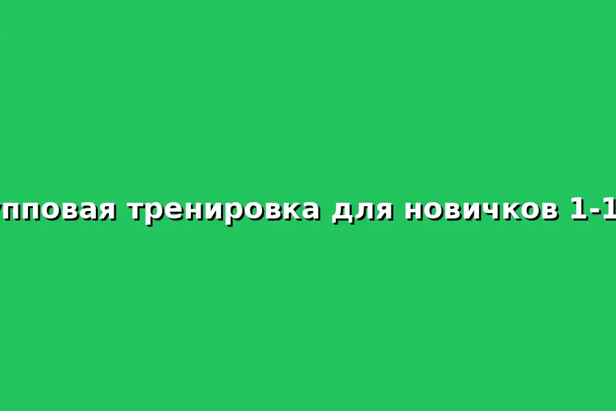 Групповая тренировка для новичков