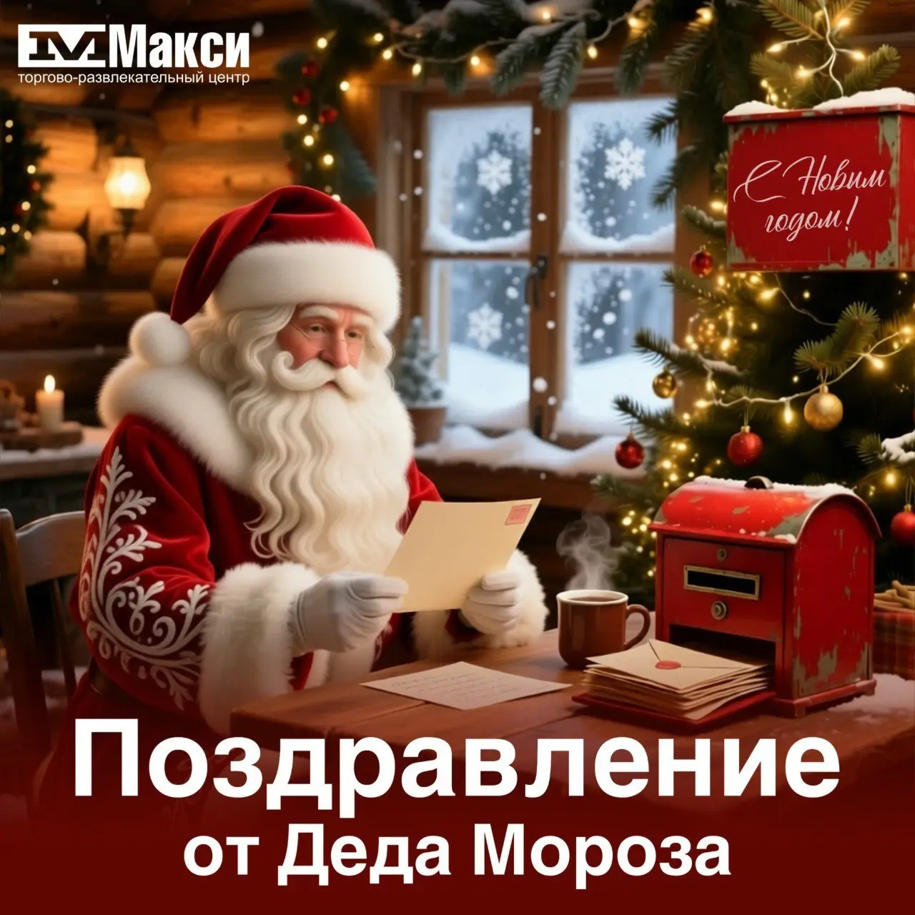 Поздравление от Деда Мороза в ТРЦ Макси