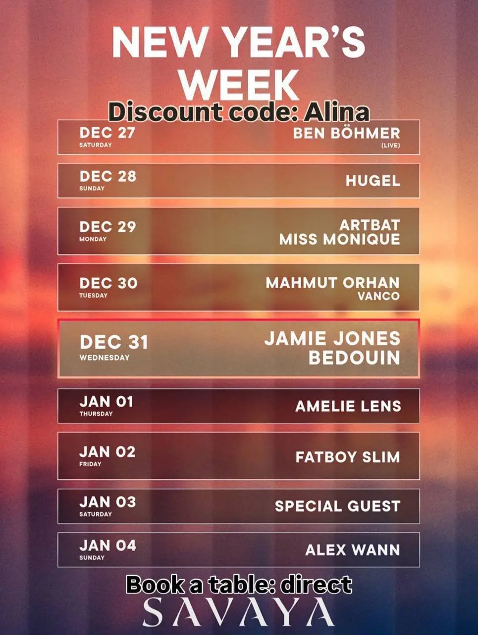 Вечеринка SAVAYA с участием NORA EN PURE