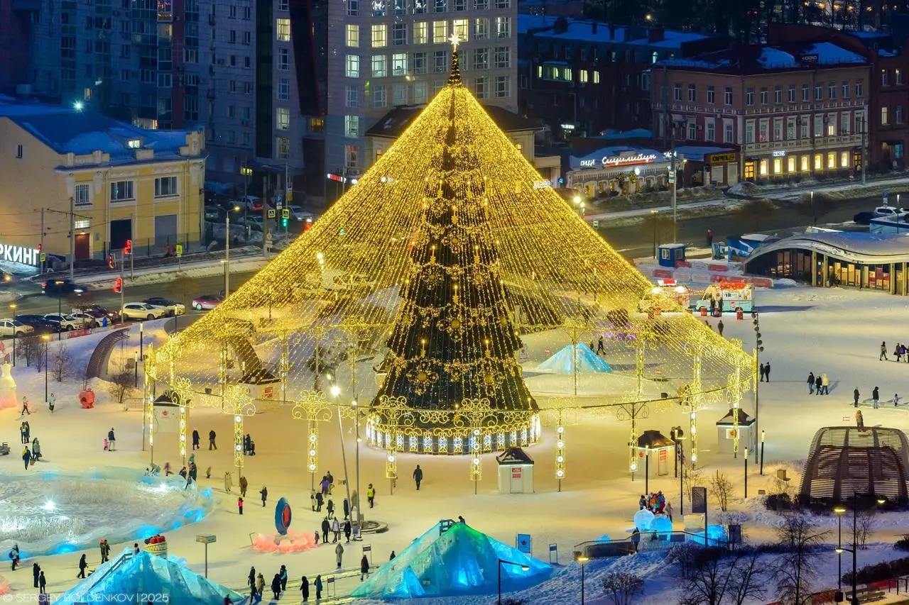 Церемония зажжения огней на новогодней елке