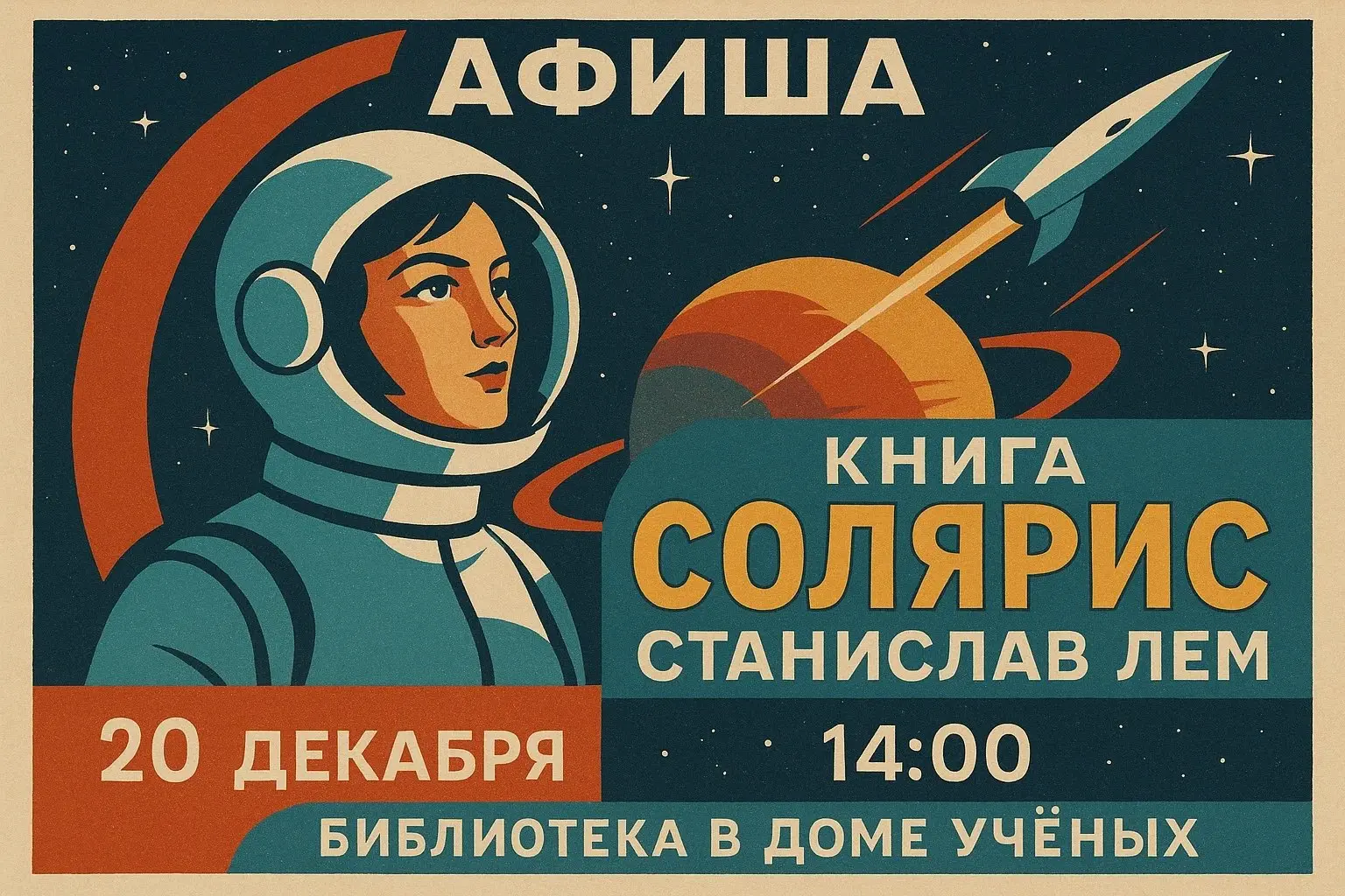 Встреча книжного клуба «ПаЛитра» по обсуждению романа Солярис