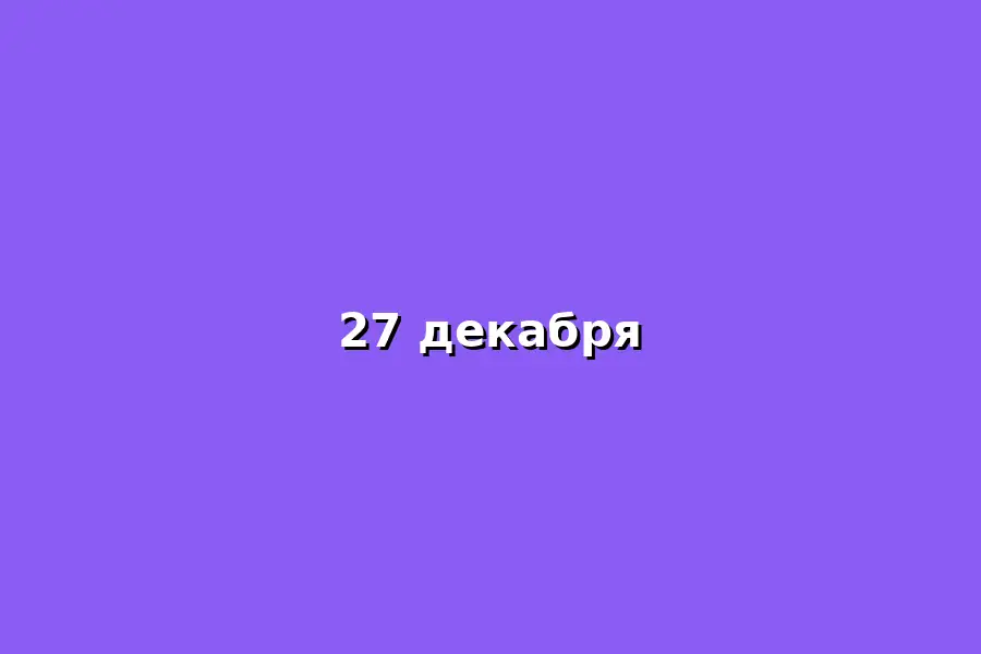 Неизвестное мероприятие 27 декабря
