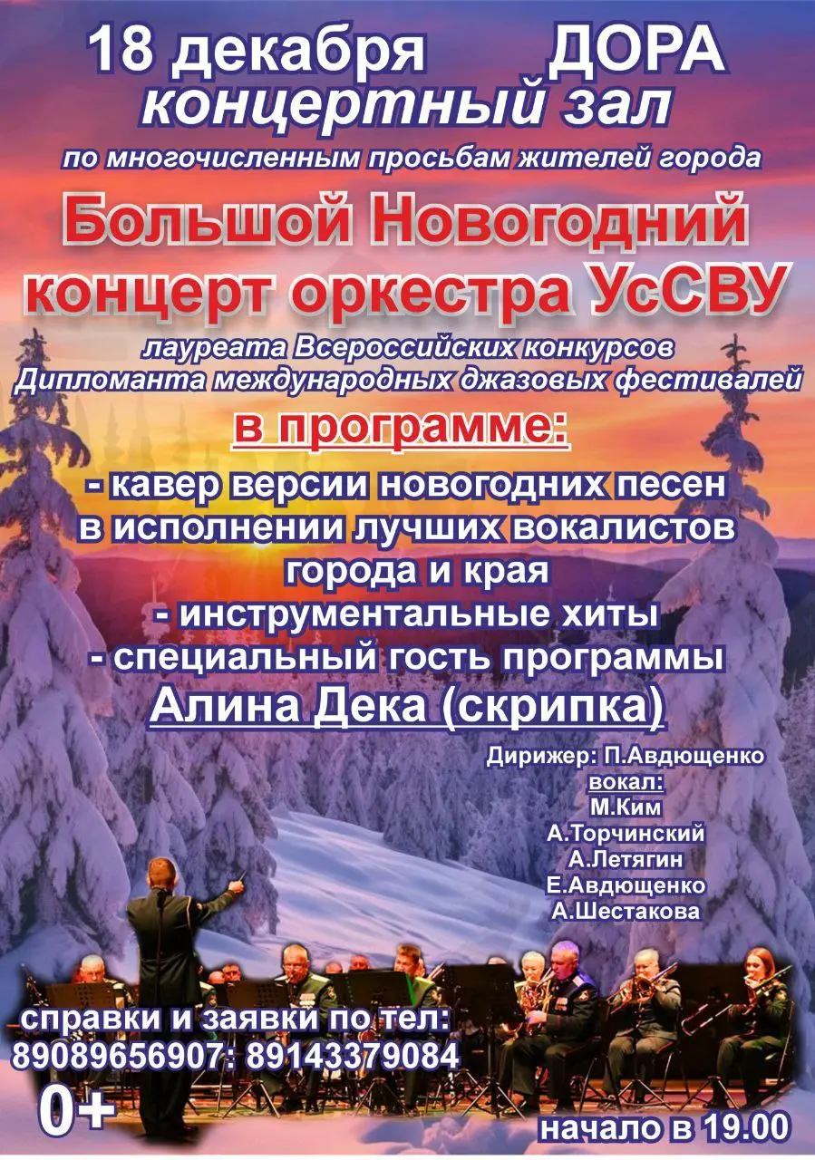 Концерт оркестра УсСВУ на тему новогодних песен