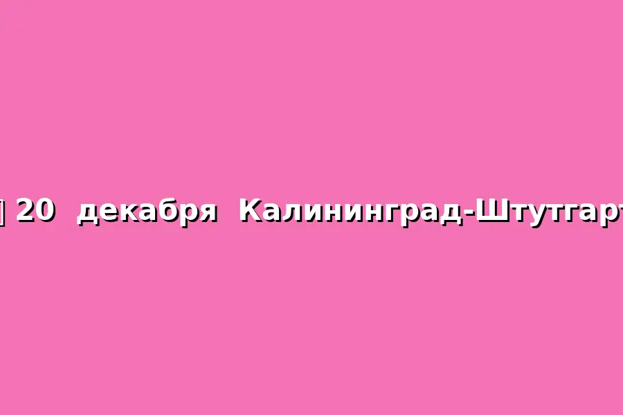 Перевозка Калининград-Штутгарт и обратно