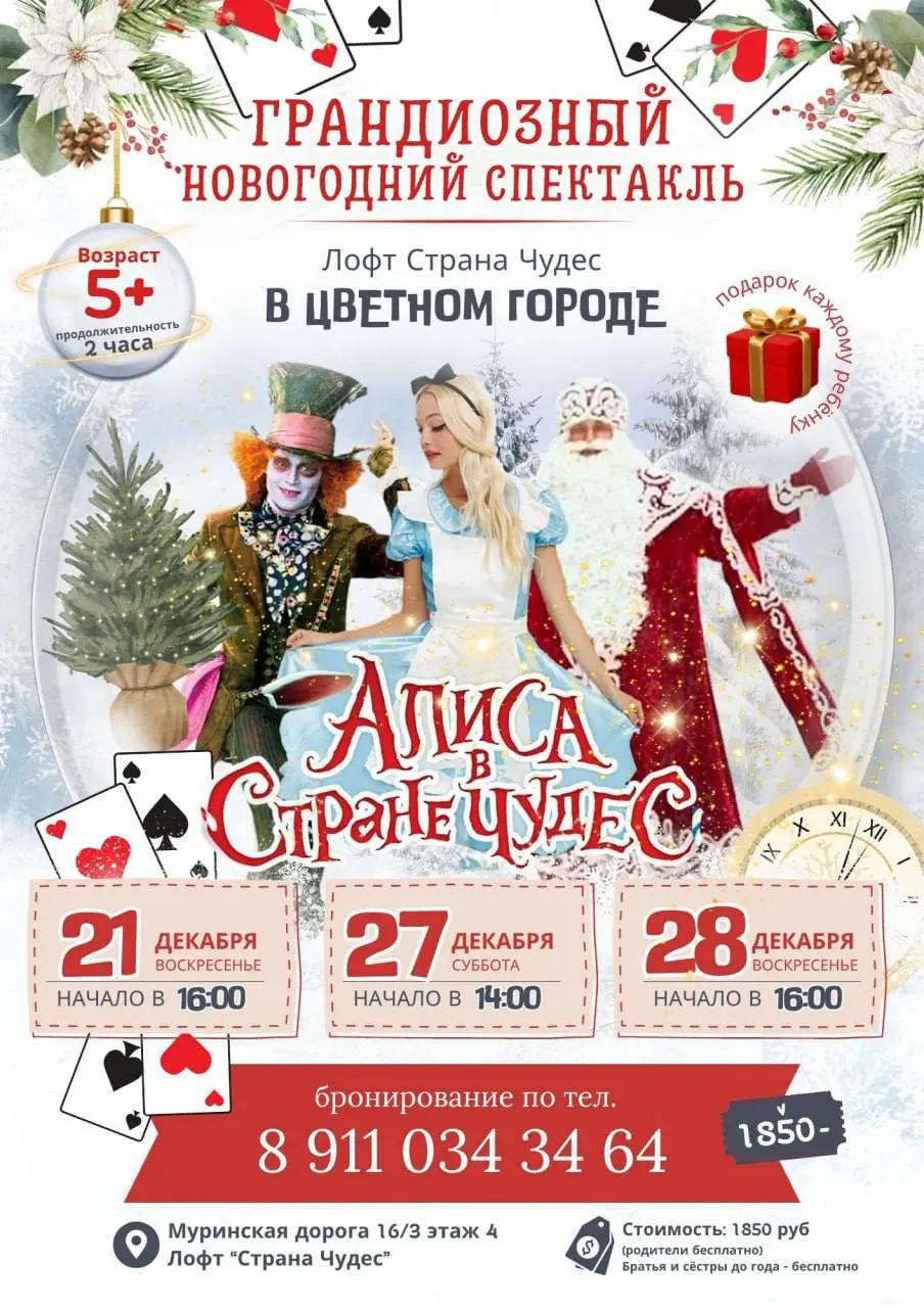 Новогодний спектакль Возраст Лофт Страна Чудес