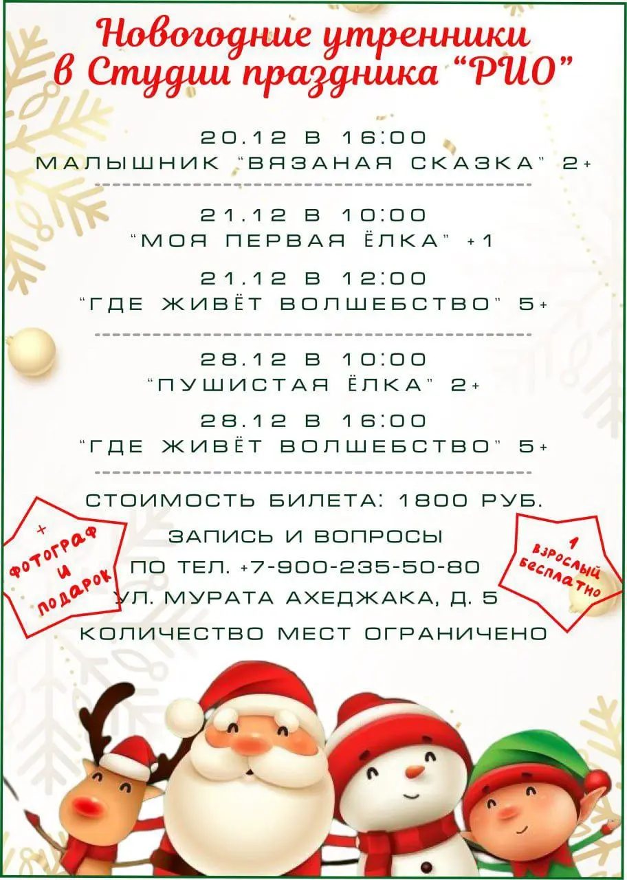 Новогодние утренники в студии РИО