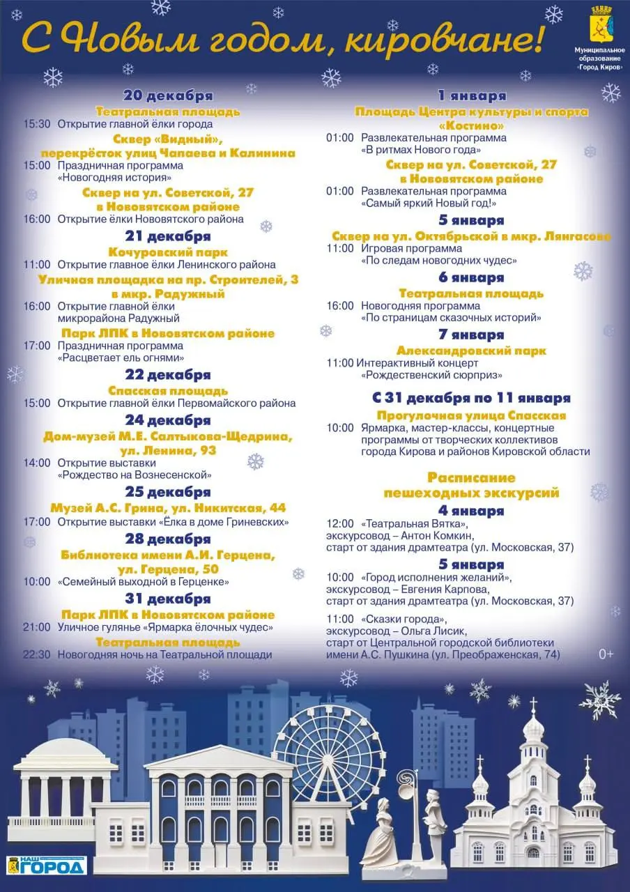 Праздничная программа открытия ёлки в Кирове