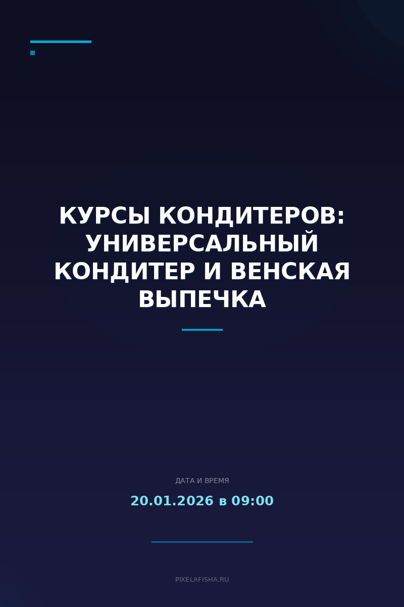 Курсы кондитеров: Универсальный кондитер и Венская выпечка