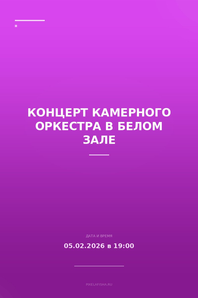 Концерт камерного оркестра в Белом зале