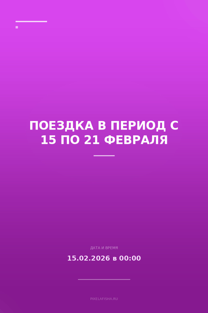 Поездка в период с 15 по 21 февраля