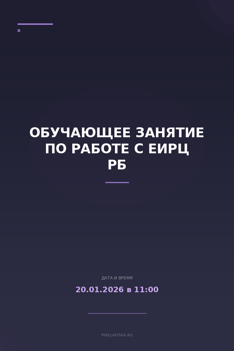 Обучающее занятие по работе с ЕИРЦ РБ