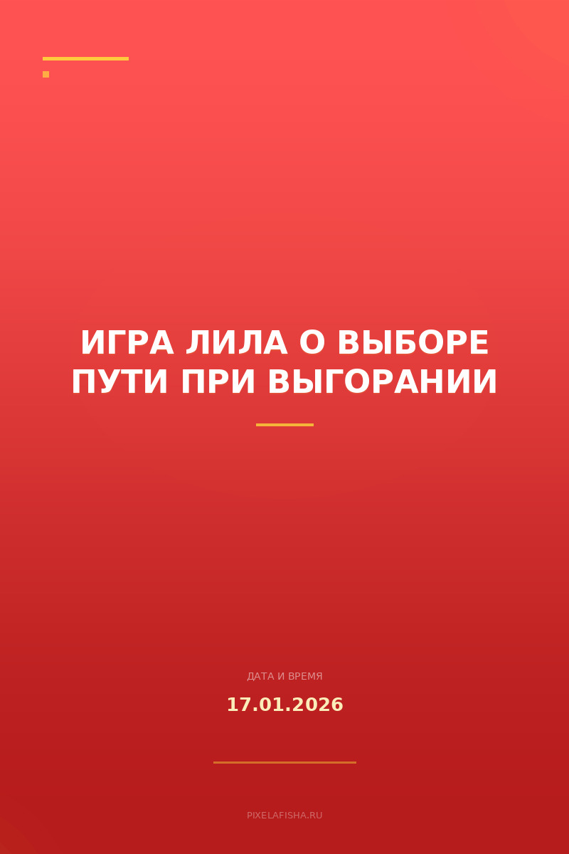 Игра ЛИЛА о выборе пути при выгорании
