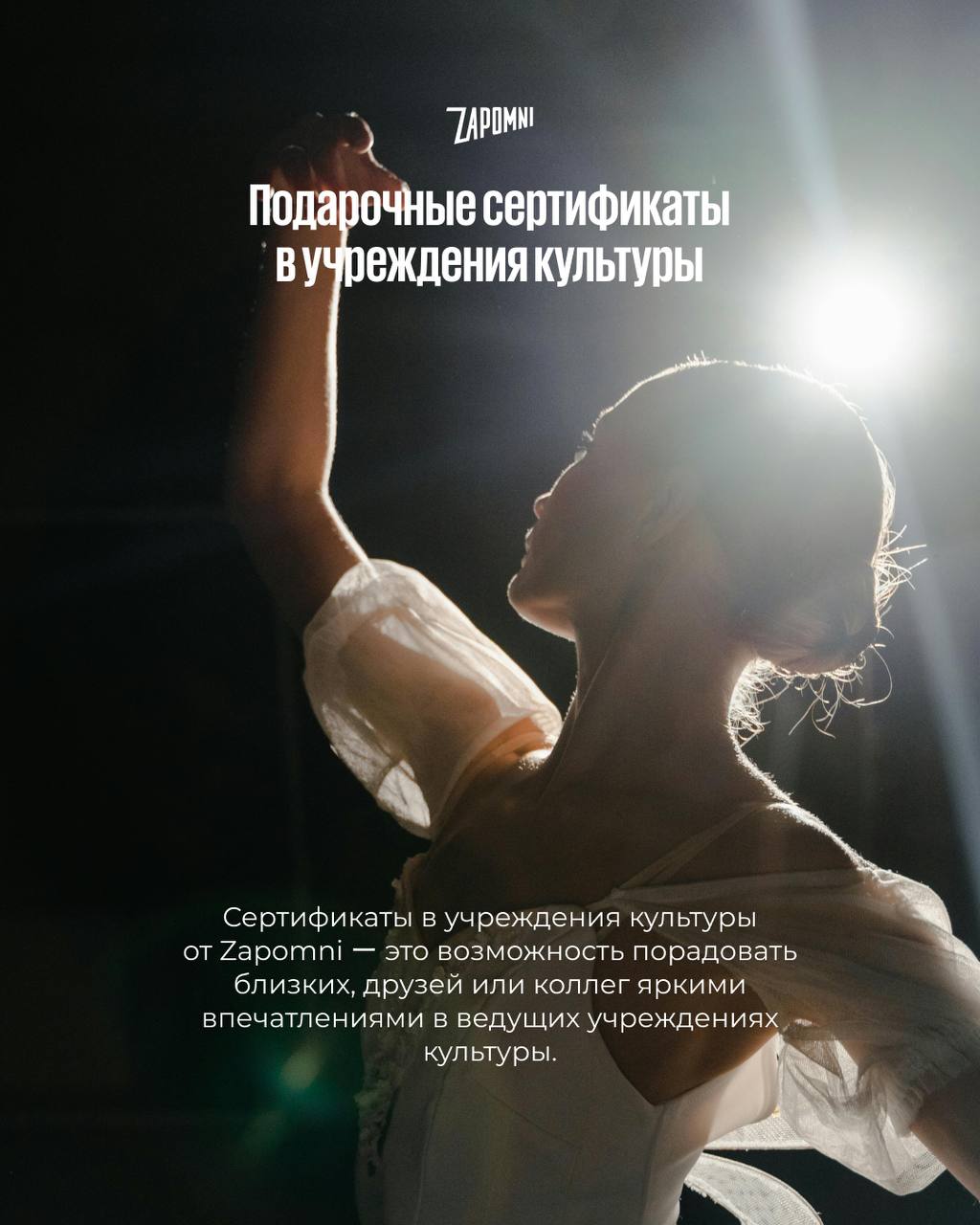 Сертификаты в учреждения культуры от Zapomni