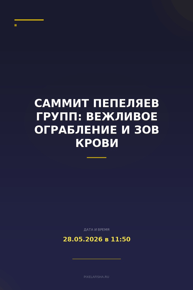 Саммит Пепеляев Групп: Вежливое ограбление и Зов крови