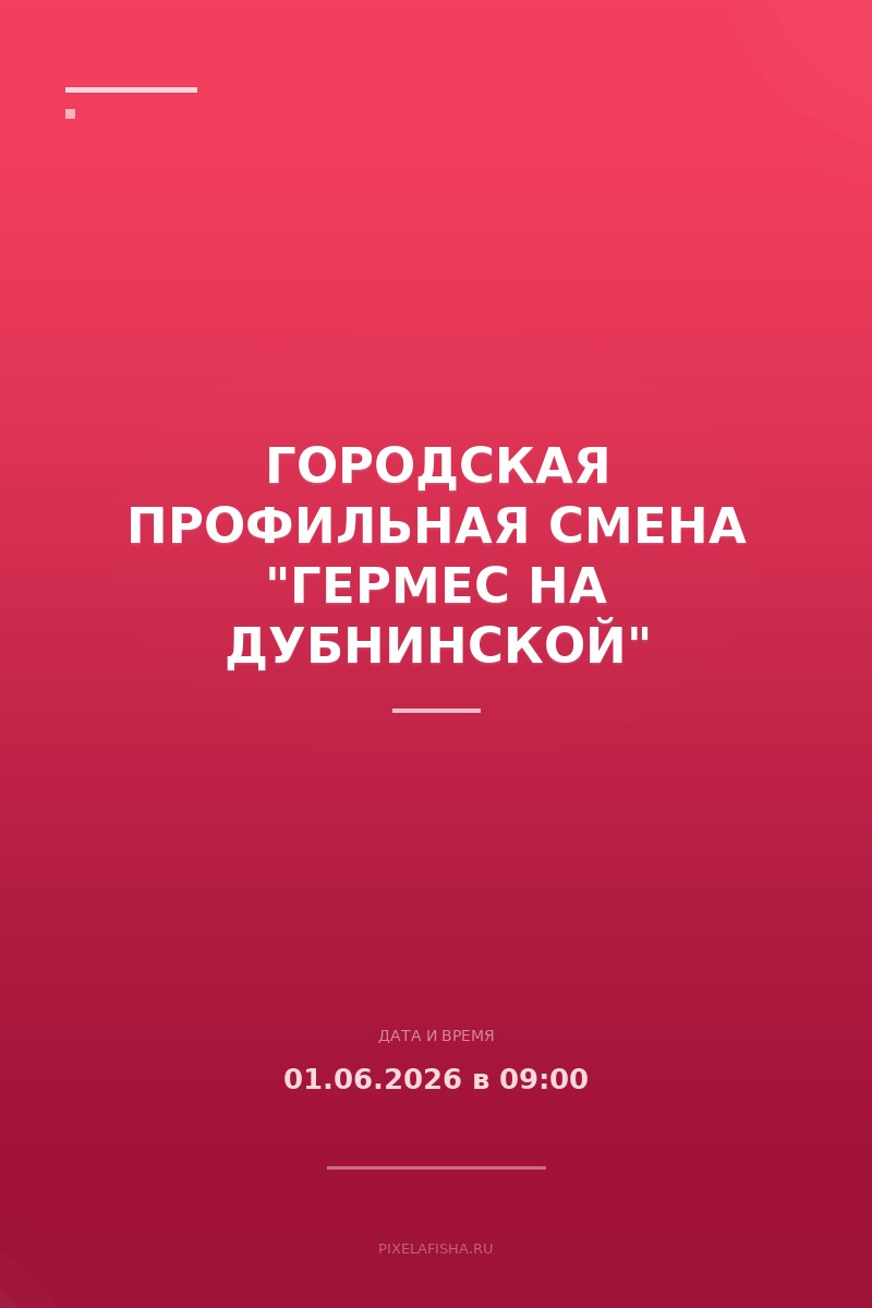 Городская профильная смена "Гермес на Дубнинской"