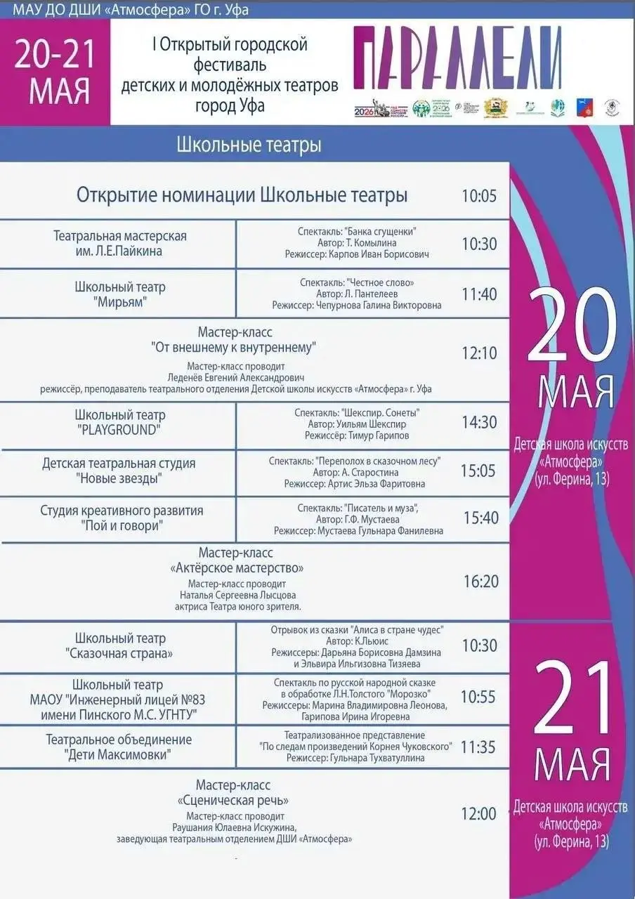 Открытый городской фестиваль детских и молодежных театров "Параллели"