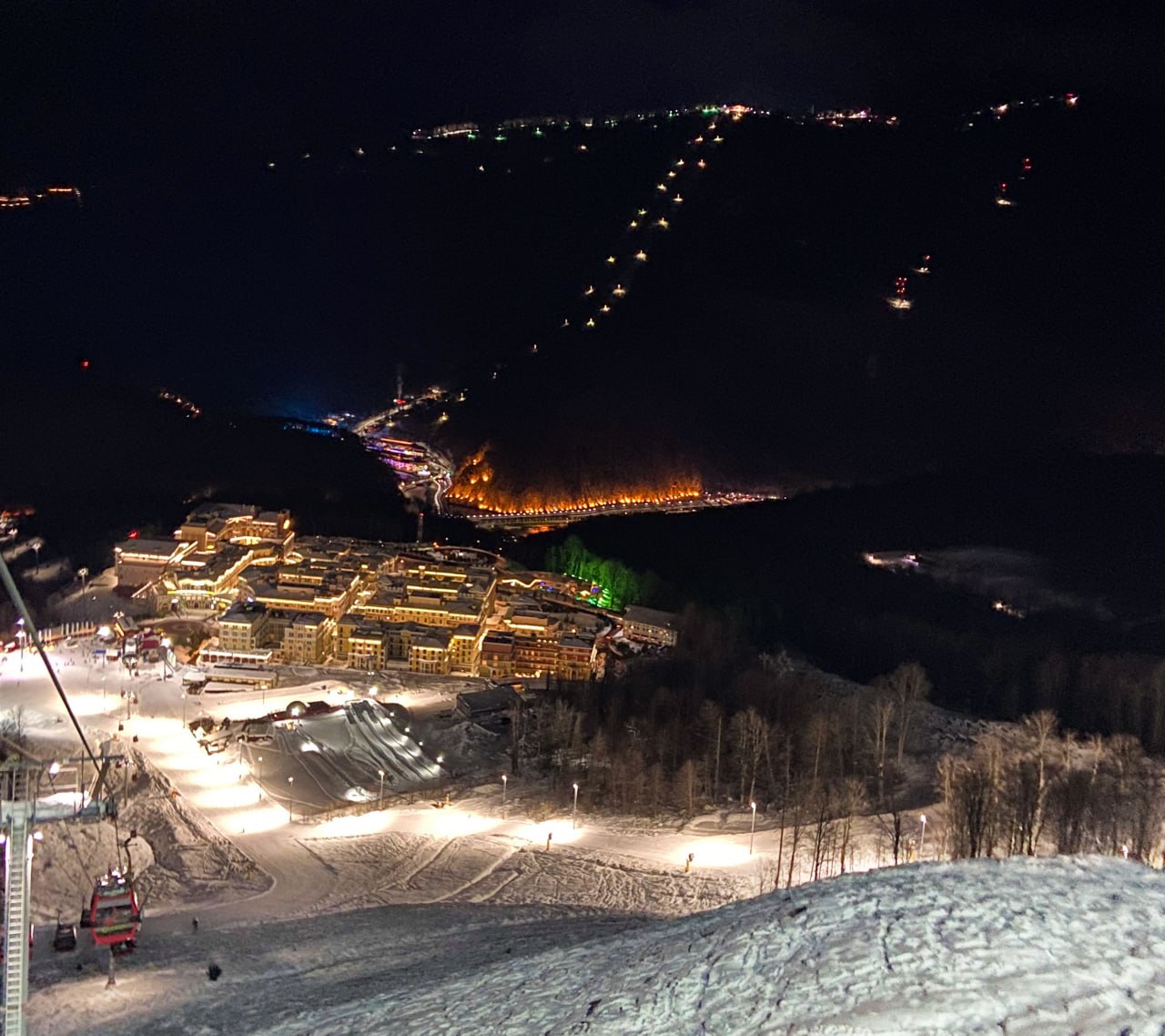 Работа канатных дорог в новогоднюю ночь