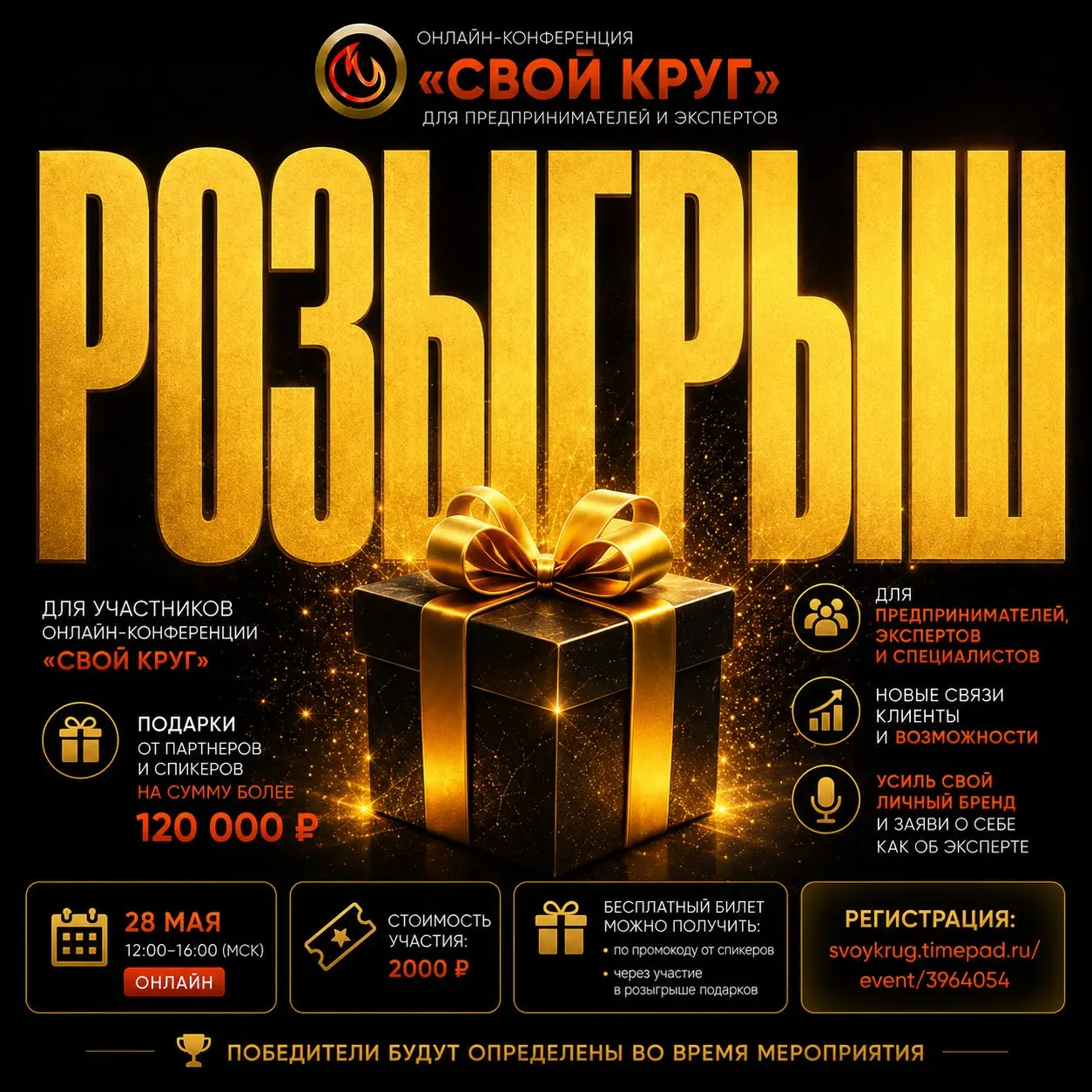 Розыгрыш подарков для предпринимателей и экспертов