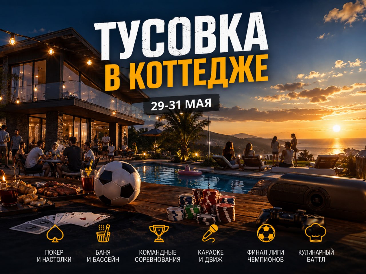 Выездная тусовка в коттедже