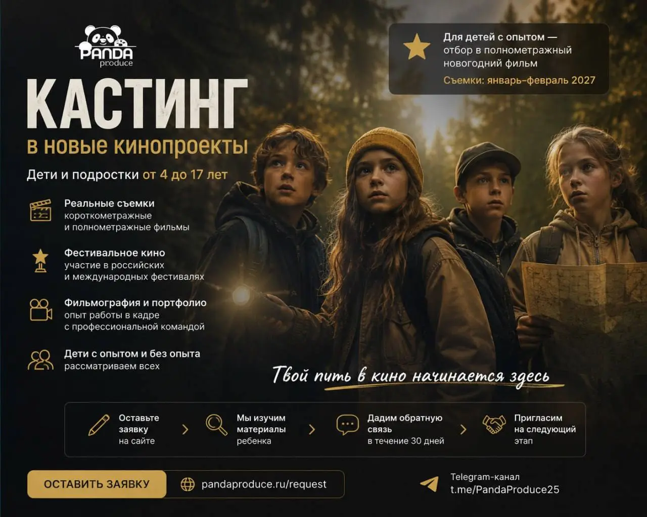 Набор детей в новые кинопроекты
