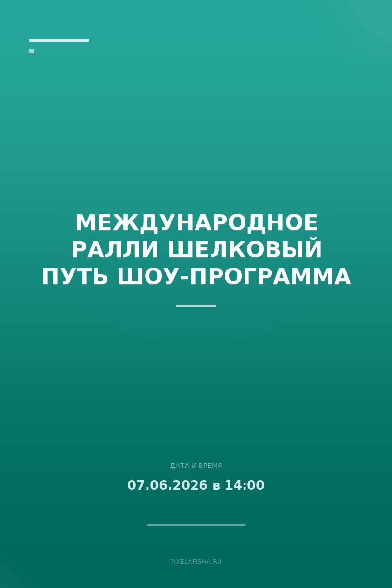 Международное ралли Шелковый путь шоу-программа