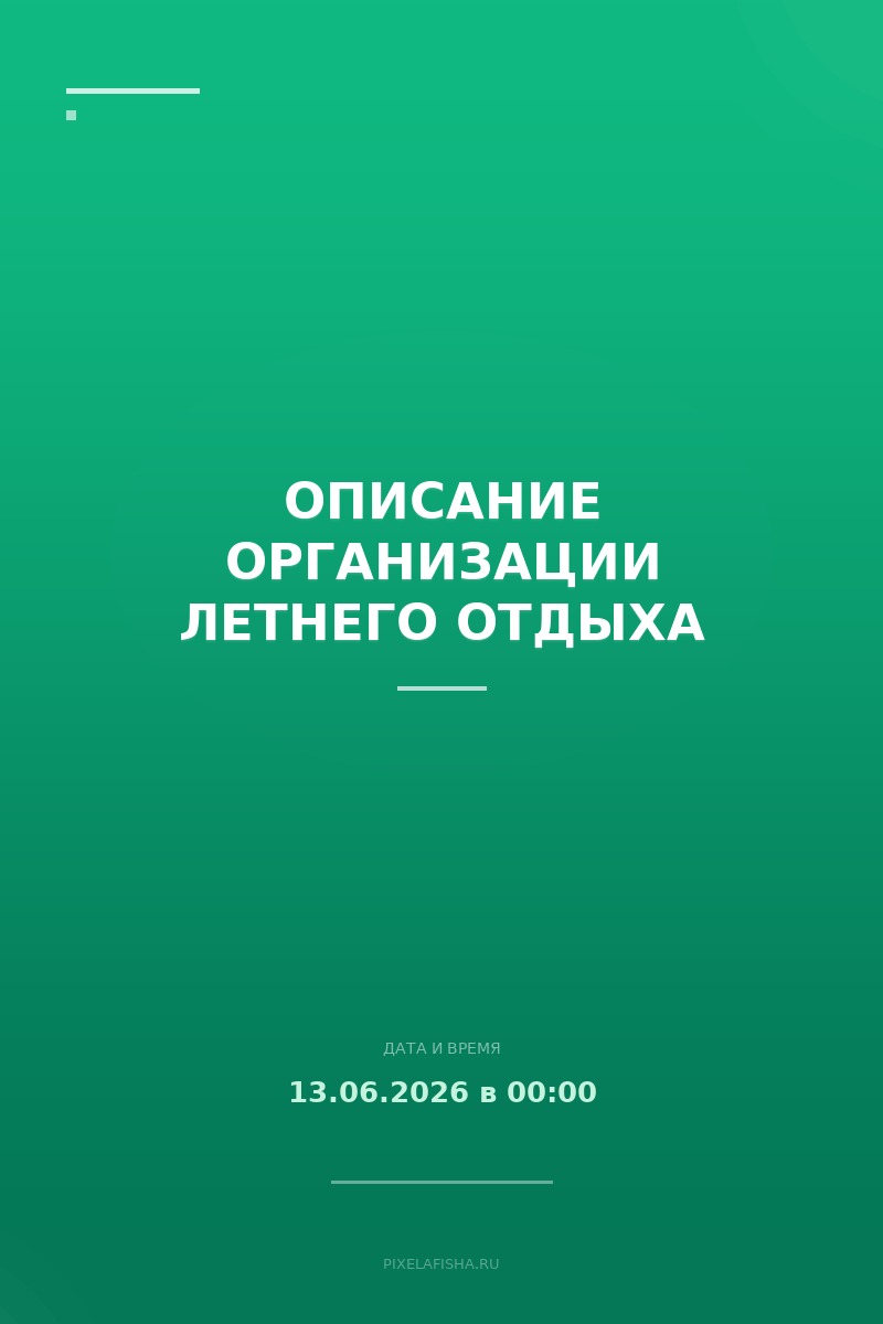 Описание организации летнего отдыха