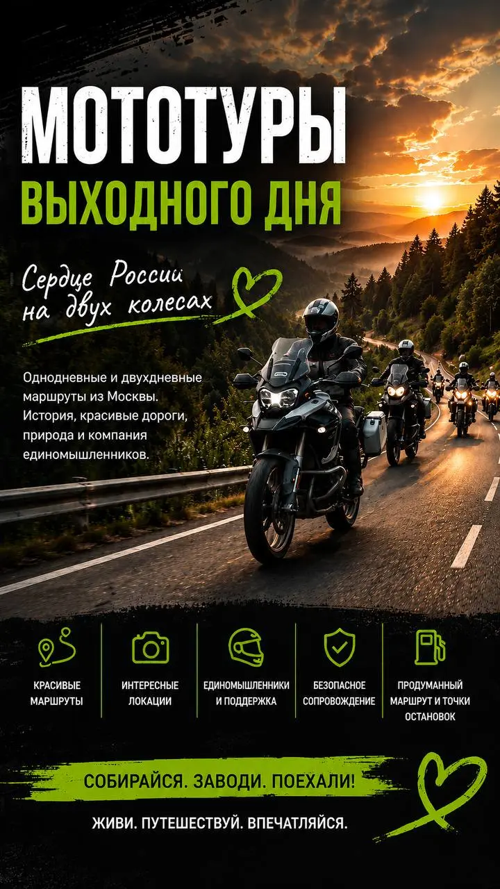Мототуры выходного дня из Москвы