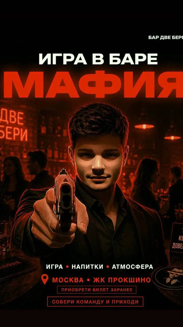 Игра в "Мафию" в гастробаре "ДвеБери"