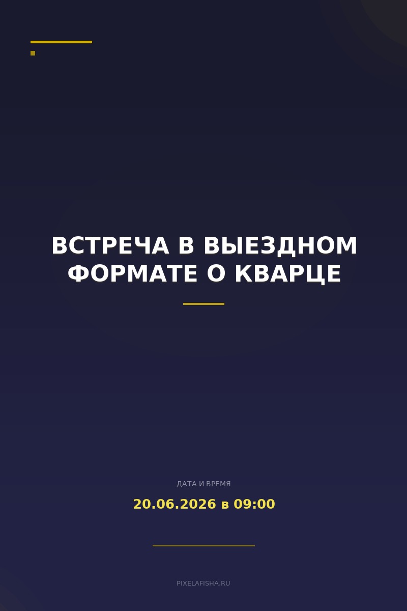 Встреча в выездном формате о кварце