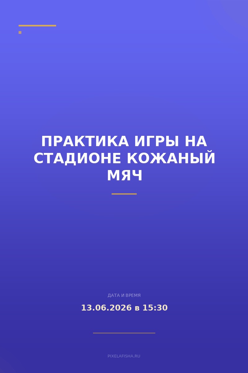 Практика игры на стадионе Кожаный мяч