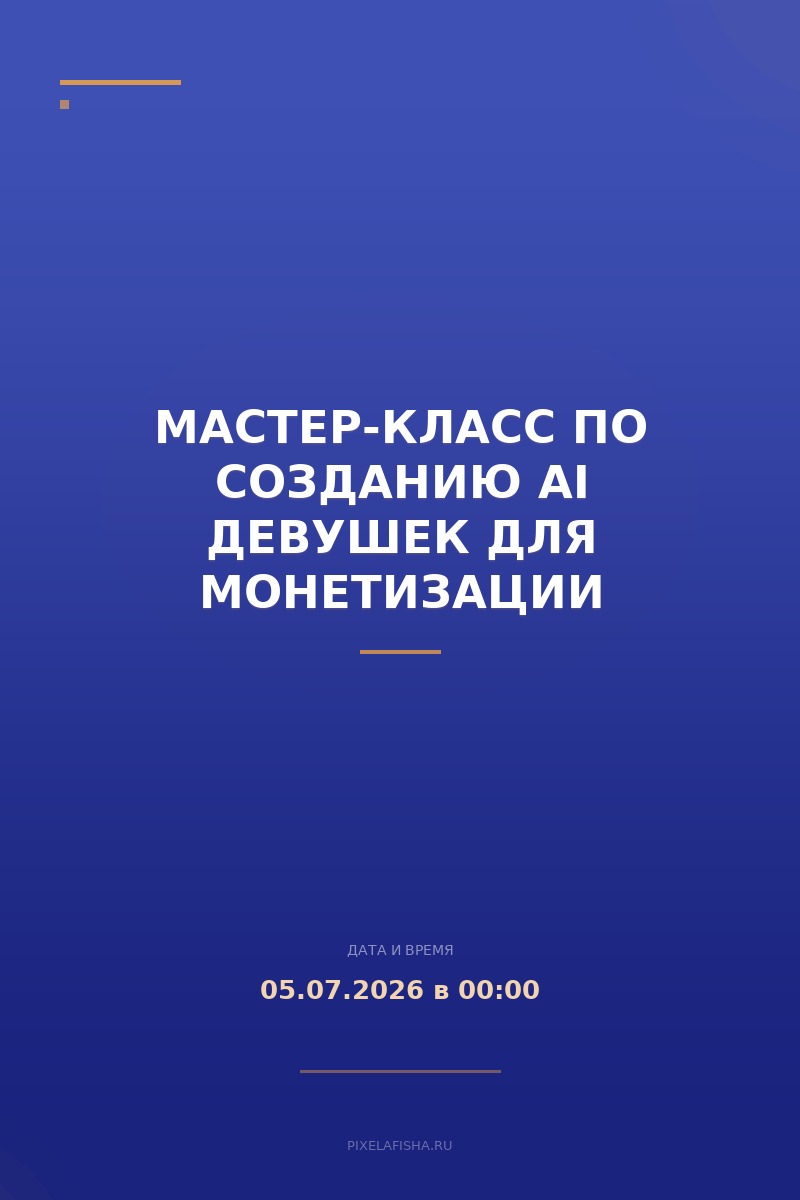 Мастер-класс по созданию AI девушек для монетизации