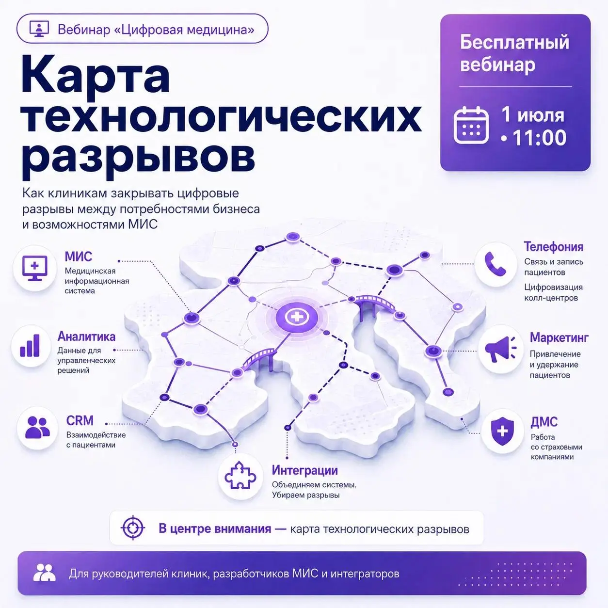 Вебинар о построении цифровой инфраструктуры для клиник