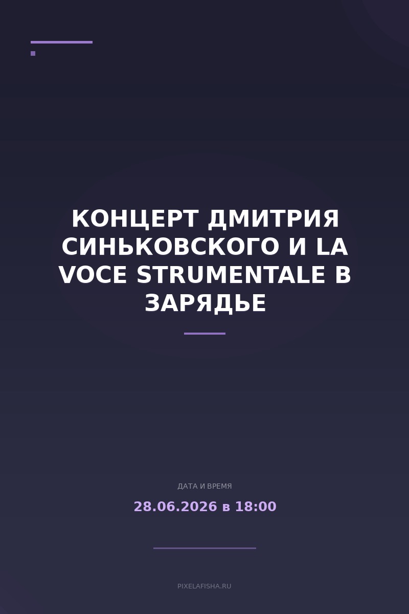 Концерт Дмитрия Синьковского и La Voce Strumentale в Зарядье