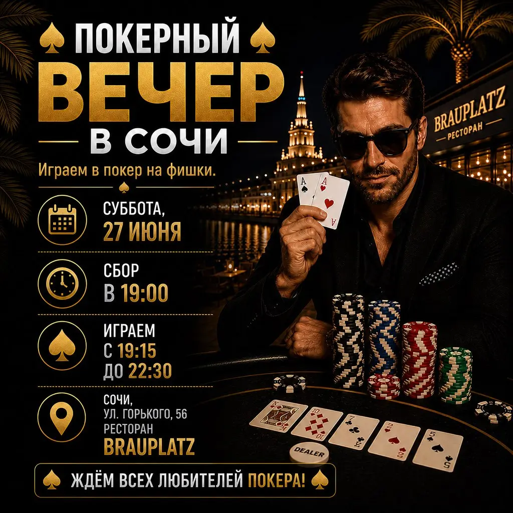 Покерный вечер турнир