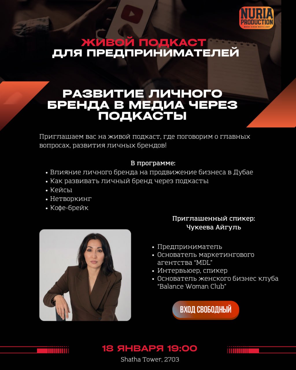 Живой подкаст "Развитие личного бренда в медиа через подкасты"