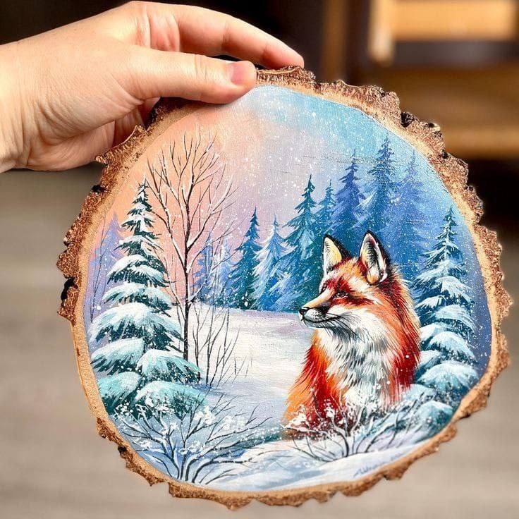 Мастер-класс Живопись на деревянных спилах