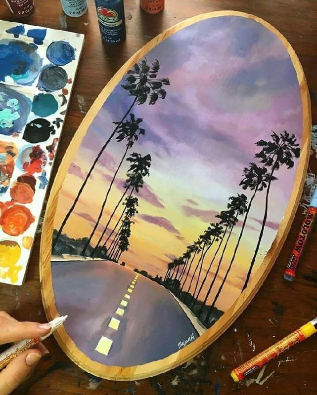 Мастер-класс Живопись на деревянных спилах