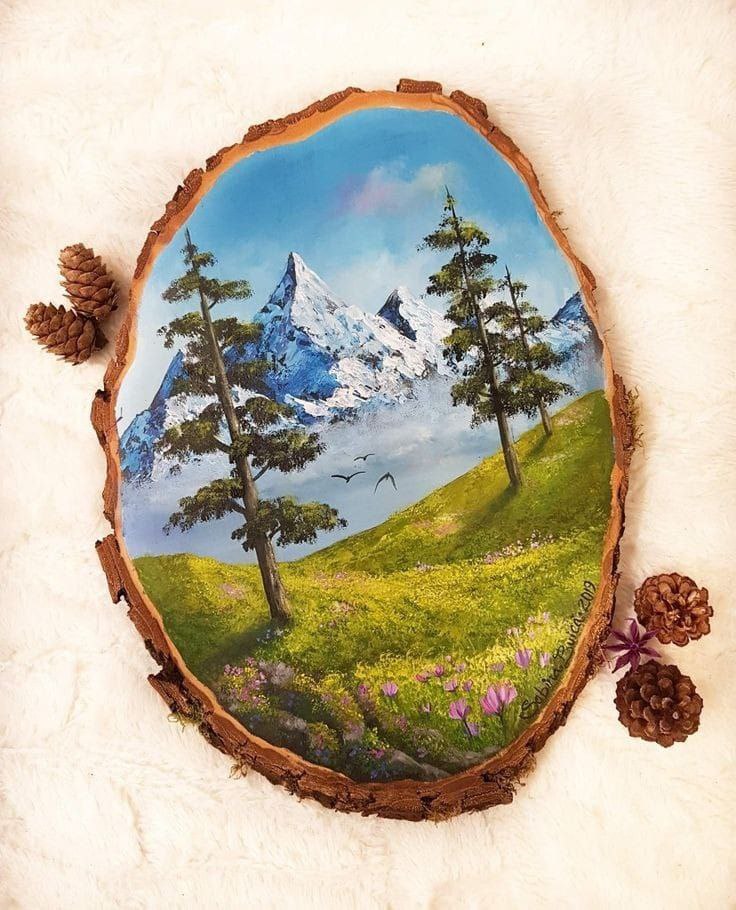 Мастер-класс Живопись на деревянных спилах