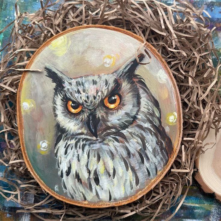 Мастер-класс Живопись на деревянных спилах