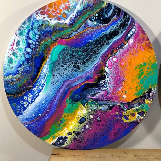 Текстурная паста + акриловая живопись