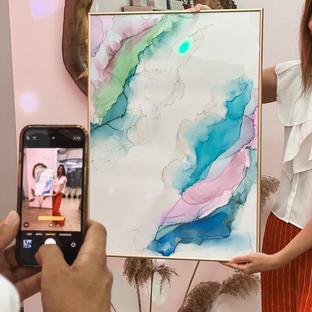 Текстурная паста + акриловая живопись